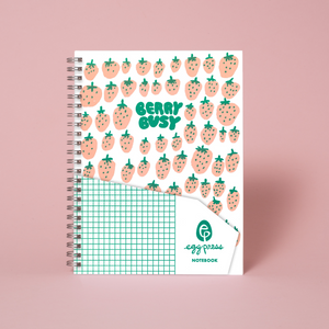 Berry Busy Strawberry 6 x 8" Spiral Blank Notebook