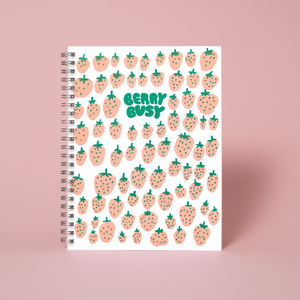 Berry Busy Strawberry 6 x 8" Spiral Blank Notebook
