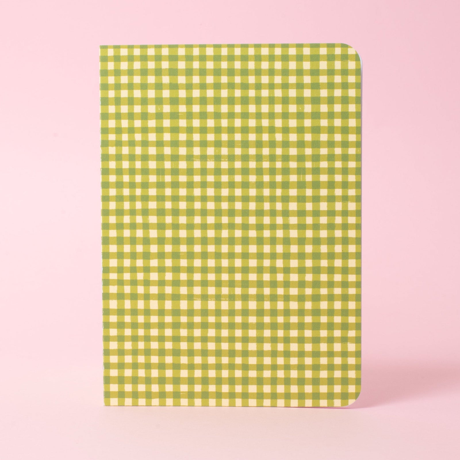 Small Green Gingham B6 Blank Notebook