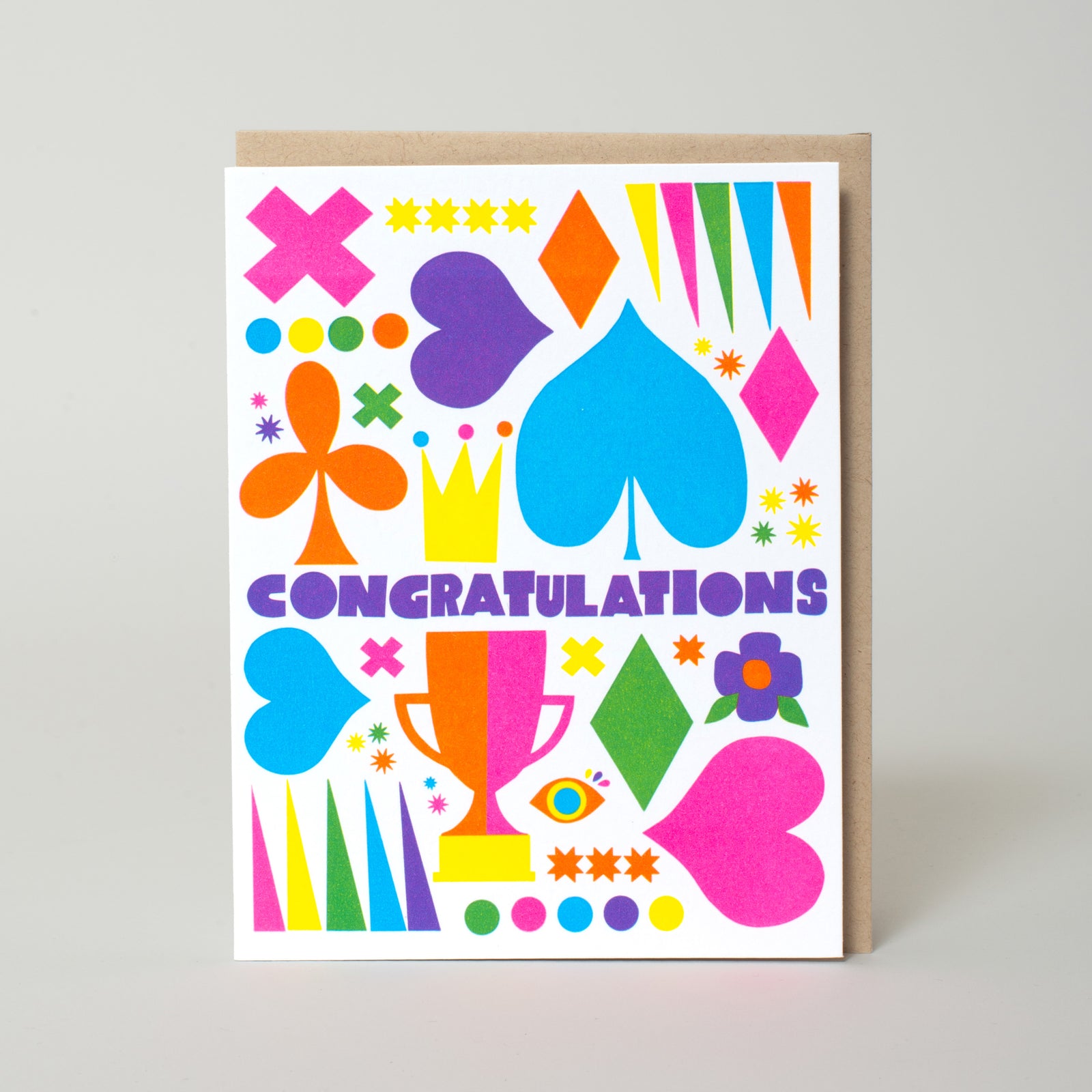 Congratulations Symbols Letterpress Greeting Card