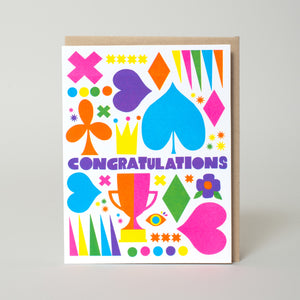 Congratulations Symbols Letterpress Greeting Card