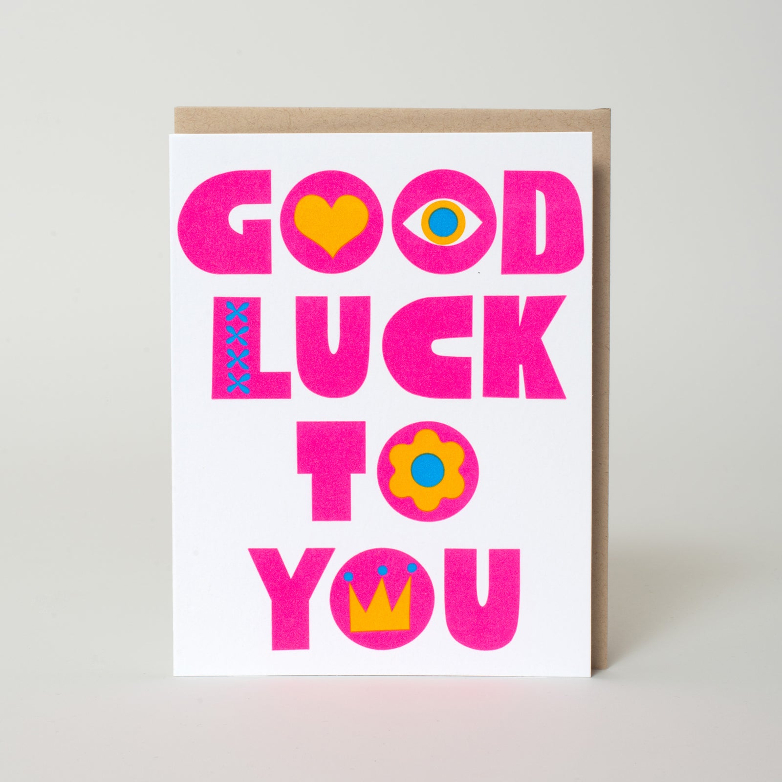 Good Luck To You Letterpress Greeting Card