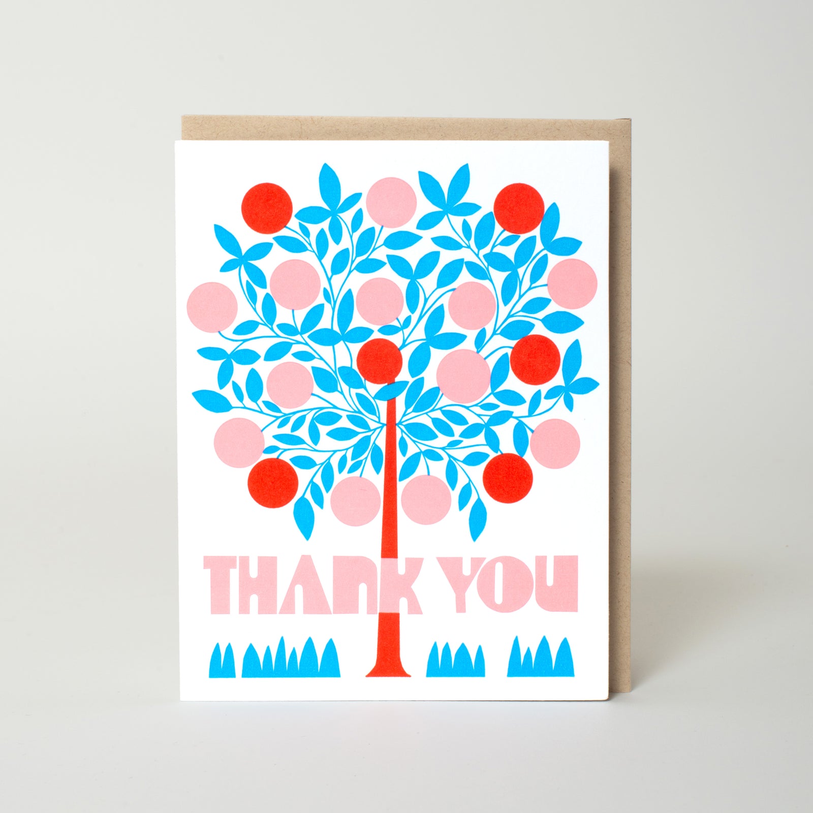 Thank You Blooming Tree Letterpress Greeting Card