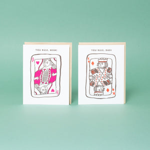 You Rule Dad Father's Day Playing Card Letterpress Greeting Card