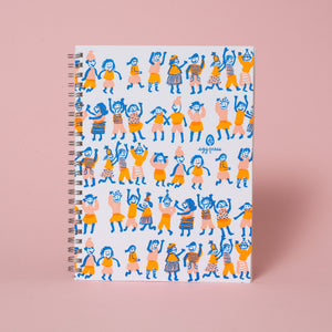 Rainy Day Parade 6 x 8" Spiral Blank Notebook