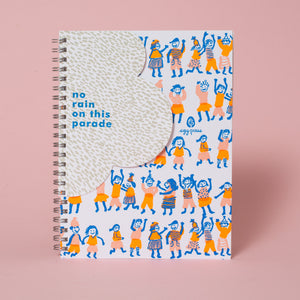 Rainy Day Parade 6 x 8" Spiral Blank Notebook