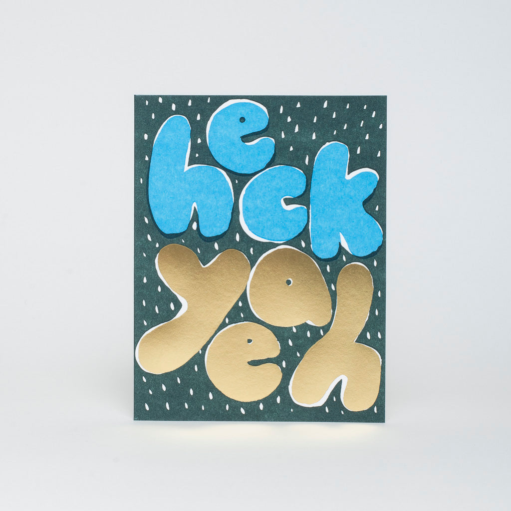 Heck Yeah Congrats Letterpress Greeting Card